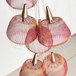 Wire crochet pendant light Handmade Lighting image 2