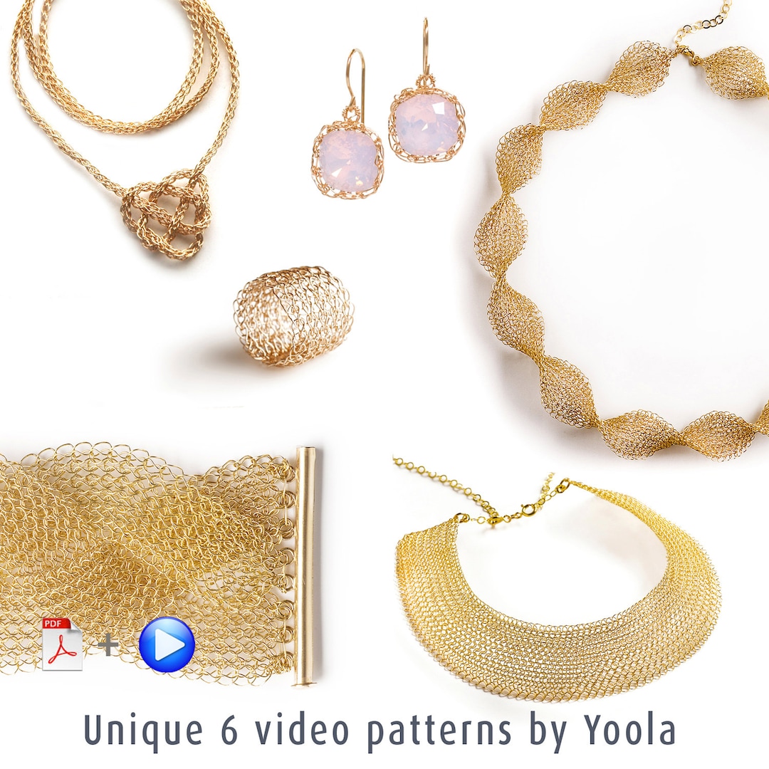 Learn Jewelry Making, UNIQUE Crochet Patterns Combo, Wire Knitting
