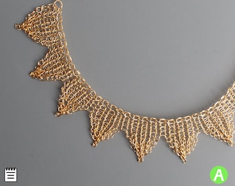 SUN necklace, Partial Crochet Tutorial, Wire Crochet Pattern, Wire Crochet necklace, PDF Pattern, Learn to crochet a necklace