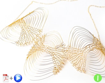 Crochet Pattern, Wire jewelry tutorial, VIDEO Crochet Pattern, Necklace Pattern, Bracelet pattern, Wire Crochet jewelry, Instant Download