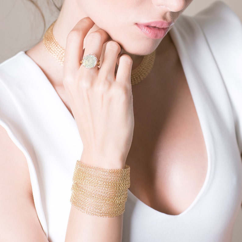 Ombre bracelet, Wire Crochet Bracelet, Multi Strand Bracelet, Wedding Bracelet, layered Bracelet, Bridal Jewelry image 3