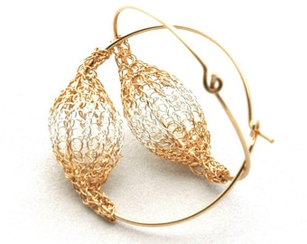 Gold and Silver Large hoop earrings