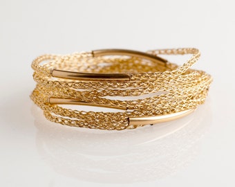 Gold wrap bracelet, Women wrap bracelet