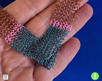 V necklace wire crochet pattern, Intermediate level