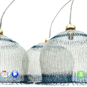 Wire Lampshade Pattern Crocheted Light Pendant DIY Home Decor Instructions VIDEO tutorial and PDF ebook