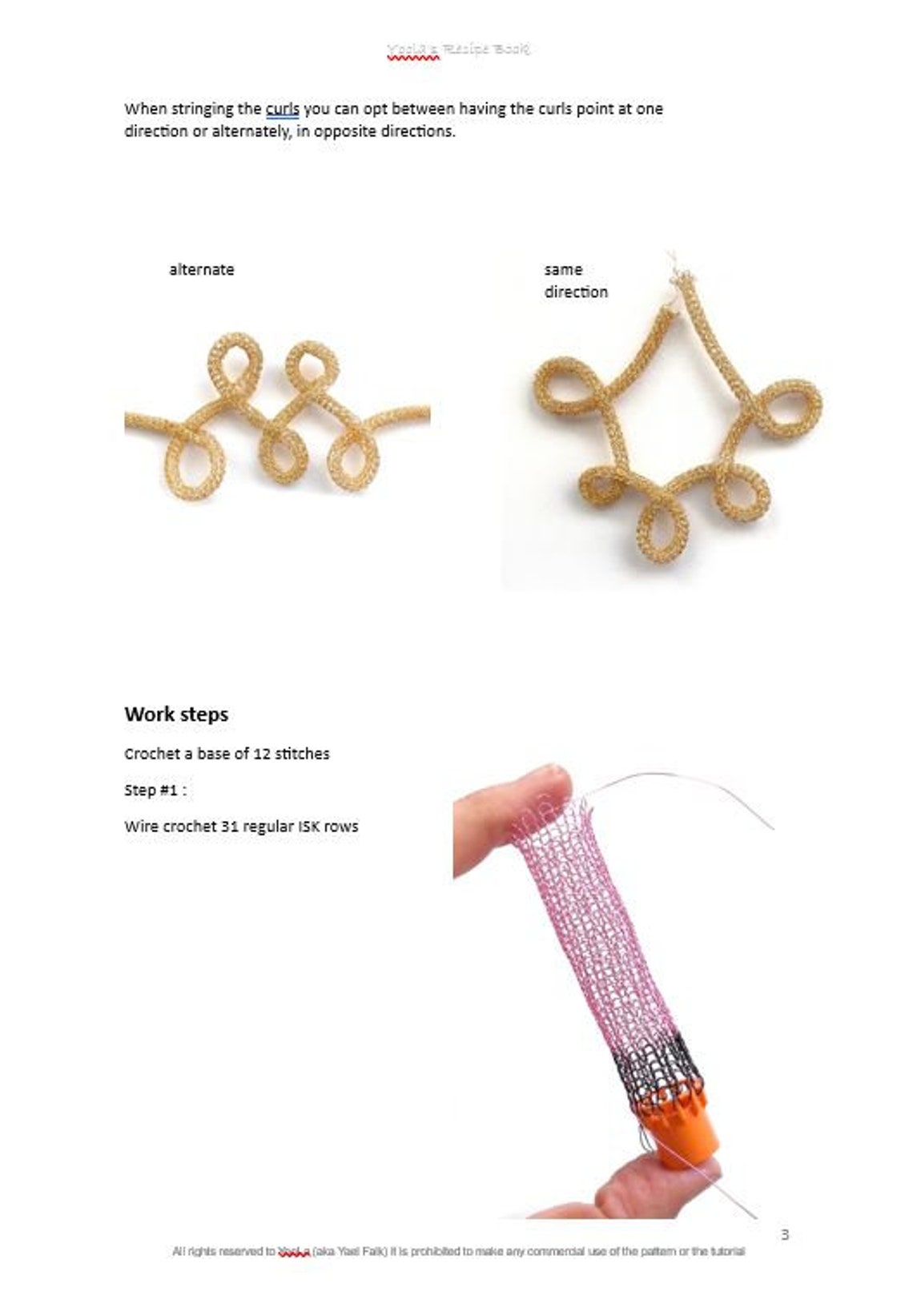 Cursive Crochet Patterns CURSIVE - Crochet With Wires Necklace Pattern - Unique Wire Crochet ...