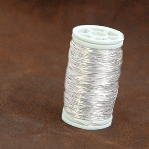 Bobine Fil Argent 999 , très souple, 28g, 20 g, Fournitures Crochet,  80ft 26 yard
