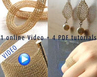 Jewelry making PDF pattern combo , jewelry crochet pattern , Crochet with wire PDF pattern , Wire crochet pattern ebook combo , wire pattern