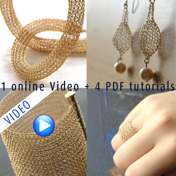 Jewelry making PDF pattern combo , jewelry crochet pattern , Crochet with wire PDF pattern , Wire crochet pattern ebook combo , wire pattern