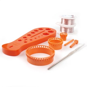 Wire Crochet Supply Kit, Draw Plate, Crochet Hook, ISK looms set, Rose Gold wire, DIY Jewelry Making kit, Crafter gift, DIY kit,