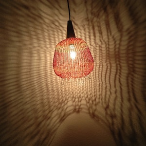 Wire crochet pendant light Handmade Lighting image 4