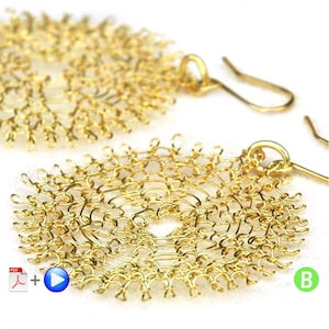 Wire Jewelry Crochet Pattern of YoolaFlower, ONLINE VIDEO pattern and a PDF file image 1