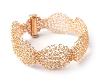 Wavy gold cuff bracelet