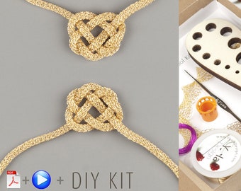 Gift for Her - DIY necklace kit - Wire crochet Jewelry making kit - Heart necklace