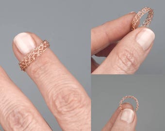 Dunne Rosé Gouden Ring, Rosé Gouden Ring, Rosé Goud Stapel Ring, Rosé Goud Gevulde Ring, Dunne Stapelbare Ring, Minimalistische Ring, Rose Gold Band