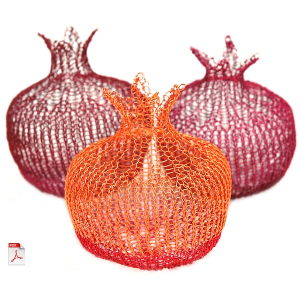 Wire pomegranate pattern wire crochet tutorial wire work instructions DIY wire sculpture yoola ebook