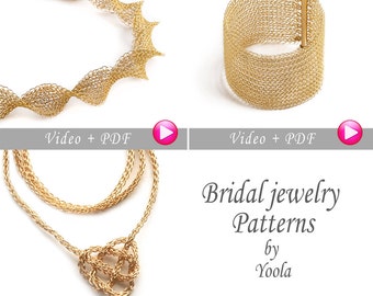 Bridal DIY wedding Tutorial Combo, Pay for 2 Get 3, Video and PDF tutorials, DIY jewelry Crochet Pattern, Instructions