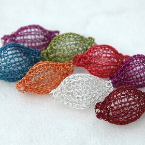 How to crochet wire beads, DIY mesh beads tutorial, PDF pattern with video lesson image 3