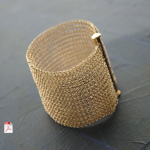 PDF pattern yoolacuff wide wire crochet cuff bracelet ebook instructions jewelry tutorial wire knitting