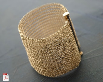 PDF pattern yoolacuff wide wire crochet cuff bracelet ebook instructions jewelry tutorial wire knitting