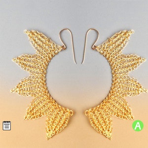 Patron en español !, Angel wings earrings, Partial Crochet Tutorial, Wire Crochet Pattern, Crochet earrings, PDF Pattern, Learn to crochet