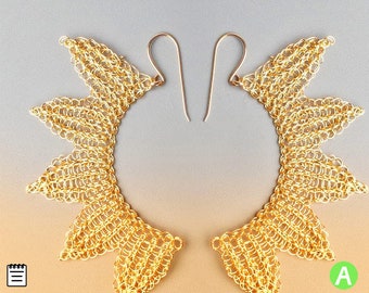 modèle en français, Angel wings earrings, Partial Crochet Tutorial, Wire Crochet Pattern, Crochet earrings, PDF Pattern, Learn to crochet