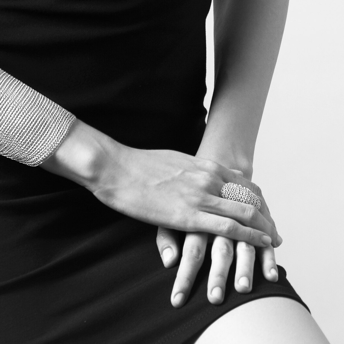 Full Finger Ring Statement Ring Oxidized Sterling Armor Ring Etsy