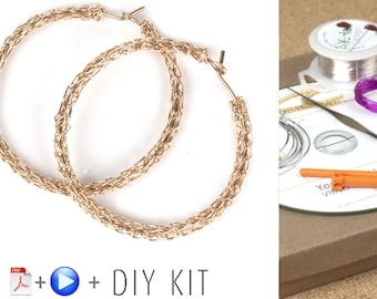 BOHO HOOP Earrings DIY Kit, Crochet earrings, Jewelry Making kit, Crochet Kit, Gypsy Bohemian hoop earrings, Gift For Her