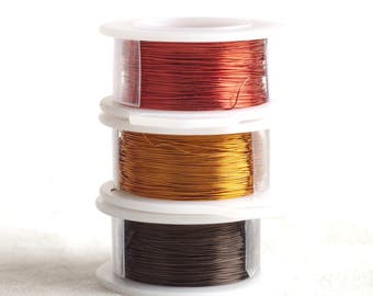 Artistic Color wire, Wire Crochet Supply , Wire for Wire Crochet , Copper wire - Earth