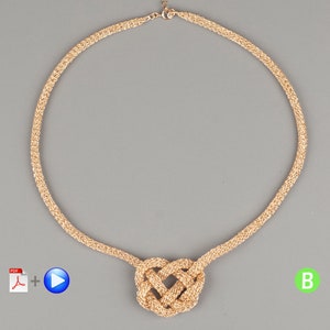 Necklace Tutorial Bold Celtic Heart Knot Necklace Video tutorial image 1