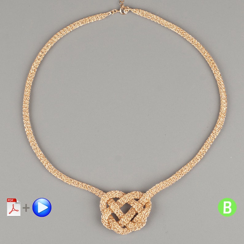 Necklace Tutorial Bold Celtic Heart Knot Necklace Video tutorial image 1