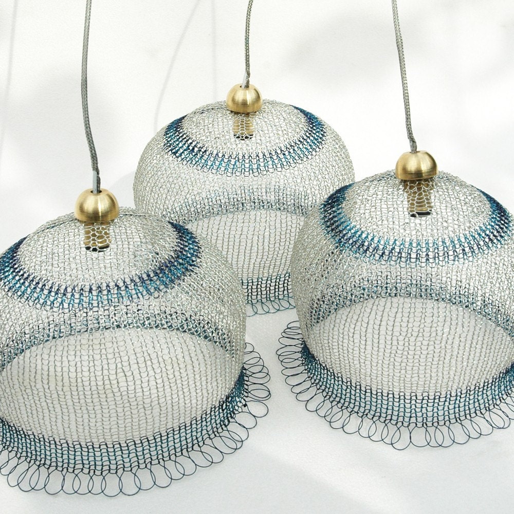 Wire crochet lampshades - learn to DIY pendant lights using wire in th -  Yooladesign