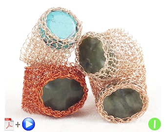 Jewelry Pattern,Ring DIY tutorial,Mesh ring pattern,Crochet Patterns for Woman,Crochet Patterns Jewelry,Wire Wrapped Ring,Stone Ring Pattern