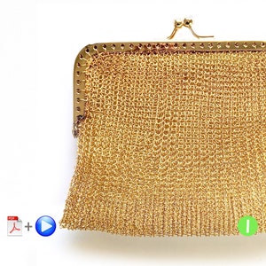 Crochet bag pattern, Wire crochet purse pattern, Coin Purse tutorial , Metal frame purse