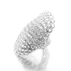 Anillo de dedo completo, anillo de declaración, anillo de armadura esterlina
