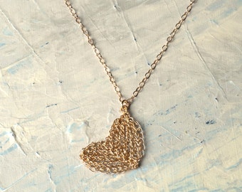 Gold heart Pendant Necklace