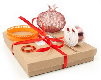 Home Decor Ideas - Craft Kit - Pomegranate DIY Kit - Home gifts DIY - Wire Crochet Kit - Learn crochet with wire - Housewarming gift