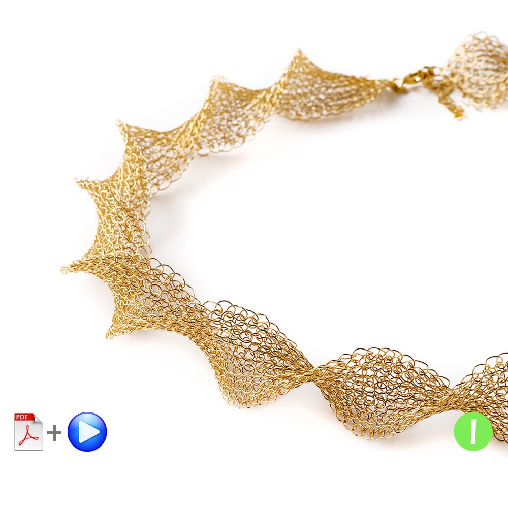 Wire crochet  pattern of INFINITY necklace , wire crochet VIDEO tutorial ,  jewelry making instructions by Yoola, Necklace Tutorial