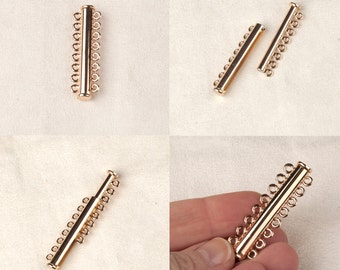 Gold Tube Clasp , Bracelet Clasp , 8 rows tube clasp