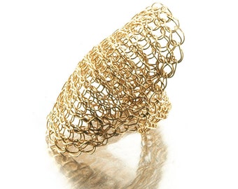 Cleopatra ring  , Wire crochet ring , Statement ring , Gold ring , Shield Ring, Saddle ring, Unique crochet jewelry