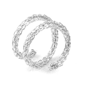 Silber Spiral Ring, Verstellbarer Ring, Layered Ring, Wire Crochet Ring, Stapelring, Every Day Jewelry