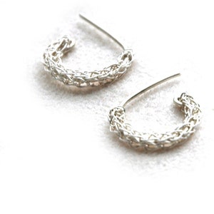 Silver hoop earrings, Delicate hoops, Small earrings image 1