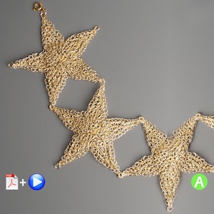 PDF Crochet STAR Pattern, 2 different techniques and variations , Detailed photo tutorial in english plus VIDEO