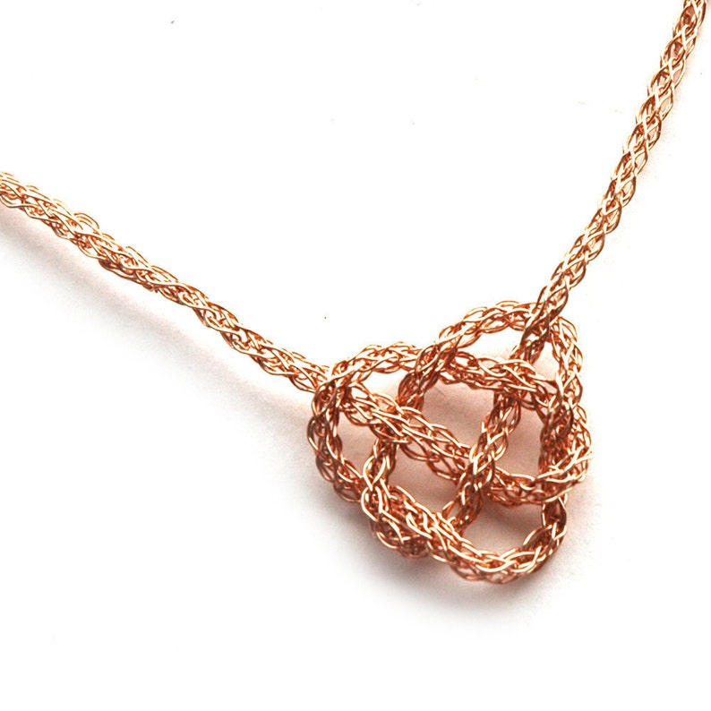 ROSE Gold celtic knot necklace image 1