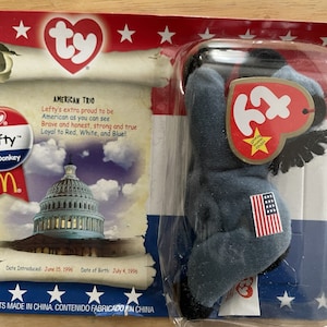 Ty Beanie Baby &quot;Lefty The Donkey&quot; McDonald&#39;s Plush Toy -- Democratic Party 1996