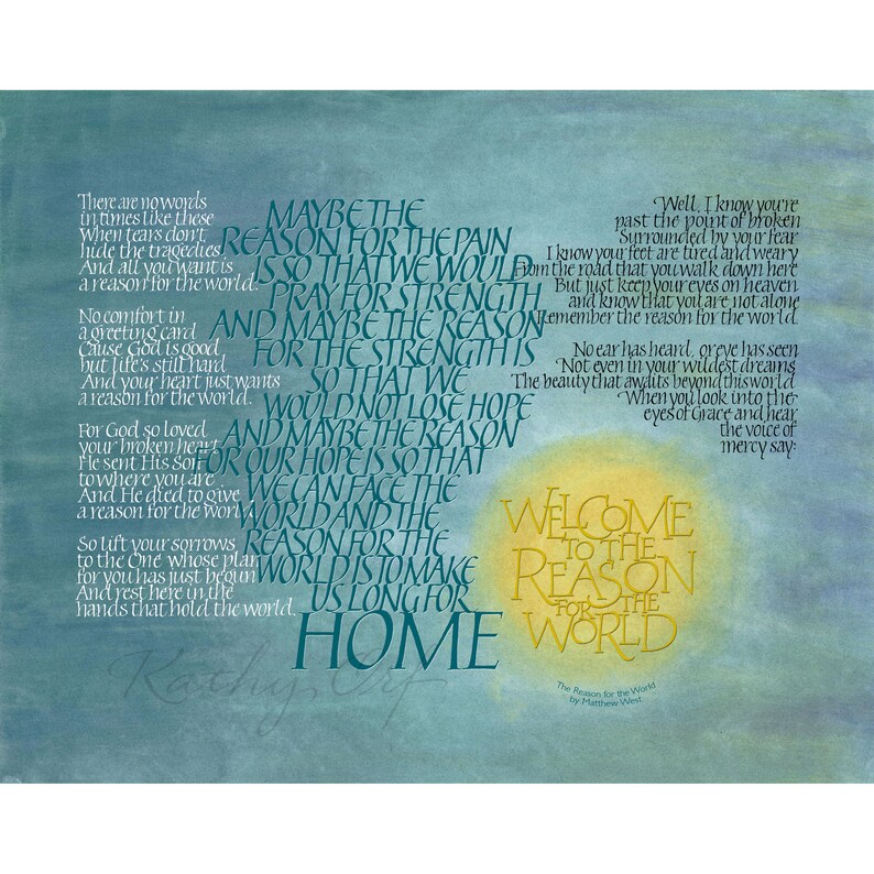 lyrics by Matthew West Welcome to the reason for the world