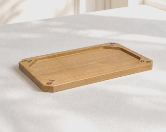 3-teiliges Set – Elegantes und funktionales rechteckiges Tablett aus Buchenholz. Individuell anpassbar – vielseitig einsetzbar für Bars, Restaurants, Kneipen und Clubs.