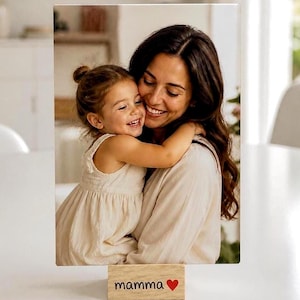 Foto personalizzata stampata su legno per festa della mamma, papà, comunioni, cresime e tanto altro