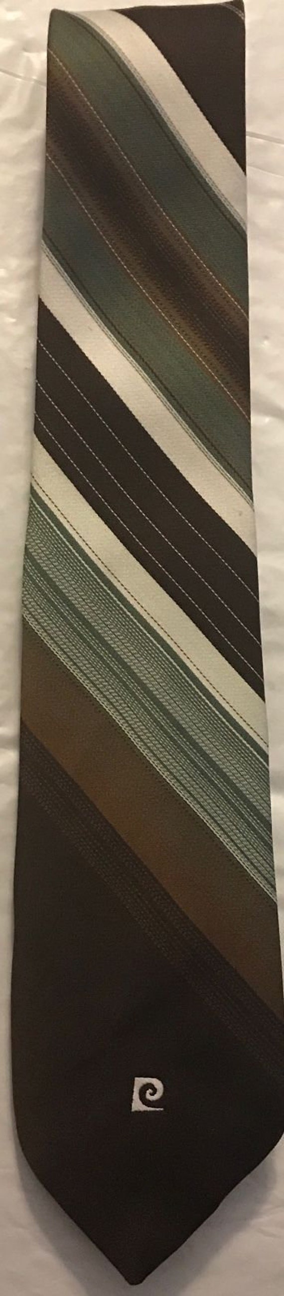 Vintage Pierre Cardin Tie * Brown, Gold, Green & W