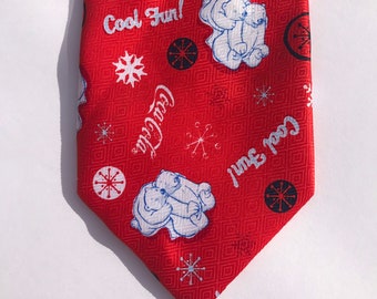 Vintage Coca Cola Polar Bears Holiday Tie